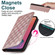 iPhone 12 Pro Max Rhombic MagSafe RFID Anti-Theft Wallet Leather Phone Case - Rose Gold