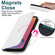 iPhone 12 Pro Max Rhombic MagSafe RFID Anti-Theft Wallet Leather Phone Case - White