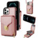 iPhone 12 Pro Max Zipper Hardware Card Wallet Phone Case - Rose Gold