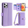 iPhone 12 Pro Max Sheep Texture Cross-body Zipper Wallet Leather Phone Case - Purple