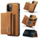 iPhone 12 Pro Max DG.MING M1 Series 3-Fold Multi Card Wallet + Magnetic Back Cover Shockproof Case with Holder Function - Brown