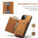 iPhone 12 Pro Max DG.MING M1 Series 3-Fold Multi Card Wallet + Magnetic Back Cover Shockproof Case with Holder Function - Brown