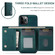 iPhone 12 Pro Max DG.MING M1 Series 3-Fold Multi Card Wallet + Magnetic Back Cover Shockproof Case with Holder Function - Green