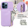 iPhone 12 Pro Max Crossbody Lanyard Zipper Wallet Leather Phone Case - Purple