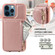 iPhone 12 Pro Max Crossbody Lanyard Zipper Wallet Leather Phone Case - Rose Gold