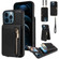 iPhone 12 Pro Max Crossbody Lanyard Zipper Wallet Leather Phone Case - Black