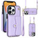 iPhone 12 Pro Max RFID Card Slot Phone Case with Long Lanyard - Purple