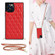 iPhone 12 Pro Max Elegant Rhombic Pattern Microfiber Leather +TPU Shockproof Case with Crossbody Strap Chain - Red