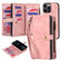 iPhone 12 Pro Max Zipper Wallet Detachable MagSafe Leather Phone Case - Pink