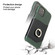 iPhone 12 Pro Max Fierre Shann Oil Wax Texture Genuine Leather Back Cover Case with 360 Degree Rotation Holder & Card Slot - Black+Green