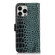 iPhone 12 Pro Max Crocodile Top Layer Cowhide Leather Phone Case - Green