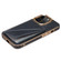 iPhone 12 Pro Max Denior Oil Wax Leather Electroplating Card Slot Holder Phone Case - Blue