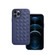 iPhone 12 Pro Max Woven Texture Sheepskin Leather Back Cover Full-wrapped Shockproof Case - Blue