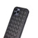 iPhone 12 Pro Max Woven Texture Sheepskin Leather Back Cover Full-wrapped Shockproof Case - Black