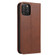 iPhone 13 mini Calf Texture Magnetic Horizontal Flip Leather Case with Holder & Card Slots & Wallet  - Brown