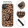 iPhone 13 mini Leather Back Phone Case with Holder  - Tiger Print