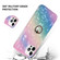 iPhone 13 mini Gradient Color Shell Texture IMD TPU Shockproof Case with Ring Holder  - Gradient Purple Pink