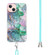 iPhone 13 mini 2.0mm Airbag Shockproof TPU Phone Case with Lanyard  - Ink Green Marble