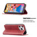iPhone 13 mini Rhombus Texture Horizontal Flip Magnetic Leather Case with Holder & Card Slots  - Red