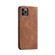 iPhone 13 mini Skin-feel Calfskin Texture Magnetic Dual-Fold Horizontal Flip Leather Case with Holder & Card Slots & Wallet  - Brown