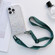 iPhone 13 mini Lanyard Glitter Epoxy Clear Phone Case  - Dark Green