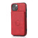 iPhone 13 mini Calf Texture Magnetic Card Bag PU Shockproof Case with Holder & Card Slot  - Red