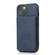 iPhone 13 mini Calf Texture Magnetic Card Bag PU Shockproof Case with Holder & Card Slot  - Blue