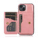 iPhone 13 mini Calf Texture Magnetic Card Bag PU Shockproof Case with Holder & Card Slot  - Rose Gold