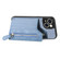 iPhone 13 mini Carbon Fiber Horizontal Flip Zipper Wallet Phone Case - Blue