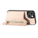 iPhone 13 mini Carbon Fiber Horizontal Flip Zipper Wallet Phone Case - Khaki
