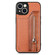 iPhone 13 mini Carbon Fiber Horizontal Flip Zipper Wallet Phone Case - Brown