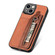 iPhone 13 mini Carbon Fiber Horizontal Flip Zipper Wallet Phone Case - Brown