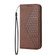 iPhone 13 mini Cubic Grid Calf Texture Magnetic Closure Leather Phone Case - Brown