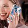 iPhone 13 mini Ring IMD Flowers TPU Phone Case  - Blue Peony