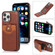 iPhone 13 mini Soft Skin Leather Wallet Bag Phone Case  - Brown