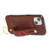 iPhone 13 mini Wristband Wallet Leather Phone Case  - Brown