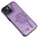iPhone 13 mini Cat Tree Embossing Pattern Shockproof Phone Case  - Purple
