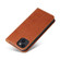 iPhone 13 mini Fierre Shann PU Leather Texture Horizontal Flip Leather Case with Holder & Card Slots & Wallet  - Brown