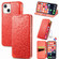 iPhone 13 mini  Blooming Mandala Embossed Pattern Magnetic Horizontal Flip Leather Case with Holder & Card Slots & Wallet - Red
