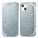 iPhone 13 mini  Blooming Mandala Embossed Pattern Magnetic Horizontal Flip Leather Case with Holder & Card Slots & Wallet - Grey