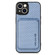 iPhone 13 mini Carbon Fiber Leather Card Magsafe Magnetic Phone Case - Blue