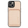 iPhone 13 mini Carbon Fiber Leather Card Magsafe Magnetic Phone Case - Khaki