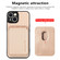 iPhone 13 mini Carbon Fiber Leather Card Magsafe Magnetic Phone Case - Khaki
