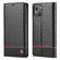 iPhone 13 mini LC.IMEEKE Carbon Fiber PU + TPU Horizontal Flip Leather Case with Holder & Card Slot & Wallet  - Horizontal Black