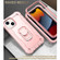 iPhone 13 mini PC + Rubber 3-layers Shockproof Protective Case with Rotating Holder  - Rose Gold