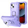 iPhone 13 mini PC + Rubber 3-layers Shockproof Protective Case with Rotating Holder  - Purple