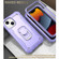iPhone 13 mini PC + Rubber 3-layers Shockproof Protective Case with Rotating Holder  - Purple