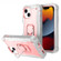 iPhone 13 mini PC + Rubber 3-layers Shockproof Protective Case with Rotating Holder  - Grey White + Rose Gold