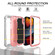 iPhone 13 mini PC + Rubber 3-layers Shockproof Protective Case with Rotating Holder  - Grey White + Rose Gold