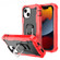 iPhone 13 mini PC + Rubber 3-layers Shockproof Protective Case with Rotating Holder  - Red + Black